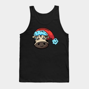 Christmas Jungle Face Zebra Tank Top